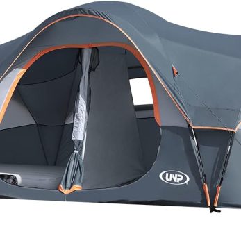 UNP Camping Tent 10-Person-Family Tents, Parties, Music Festival Tent, Big, Easy Up, 5 Large Mesh Windows, Double Layer, 2 Room, Waterproof, Weather Resistant, 18ft x 9ft x78in